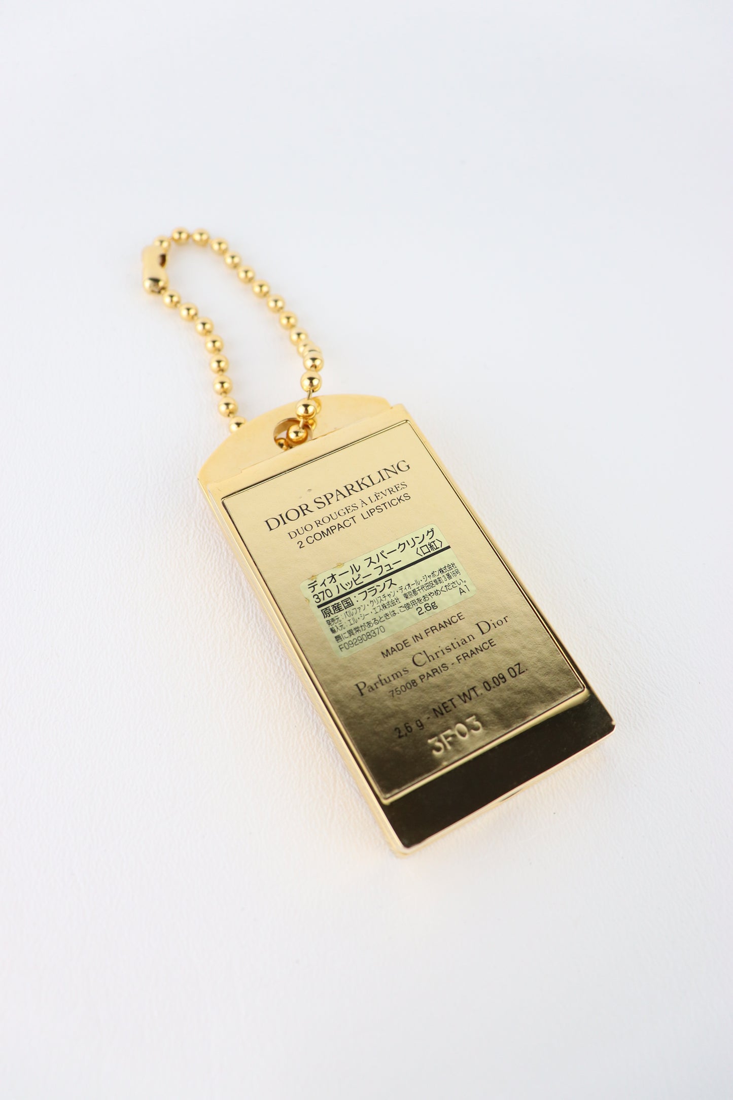 Christian Dior Sparkling Gold Dog Tag Charm