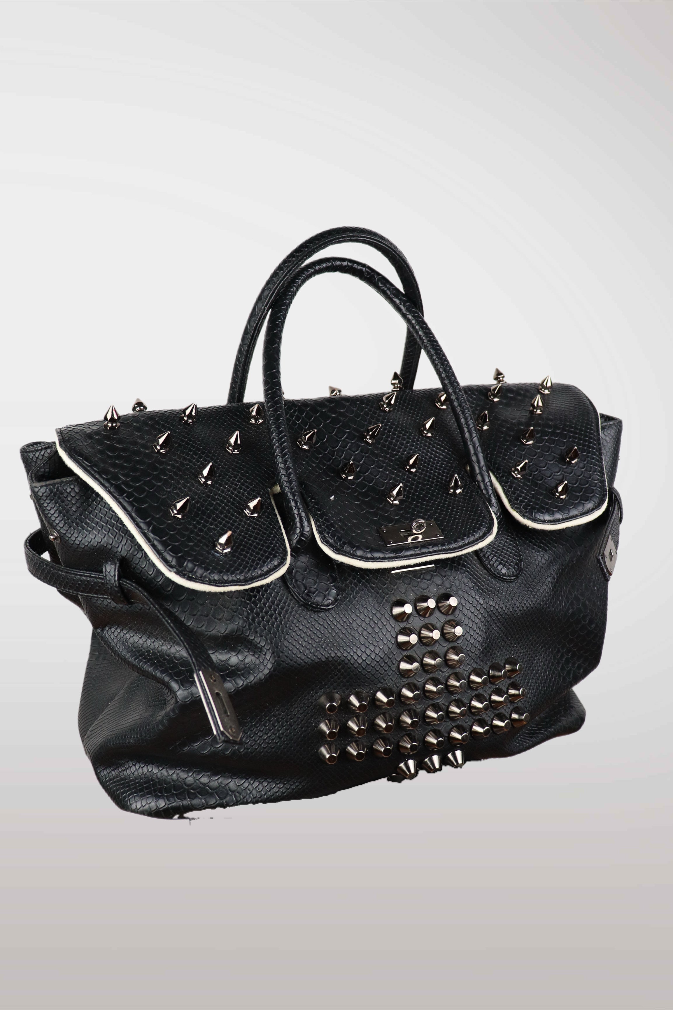 2000's Studded Cross Black 'Firkin' Bag | Vintage Designer Archive