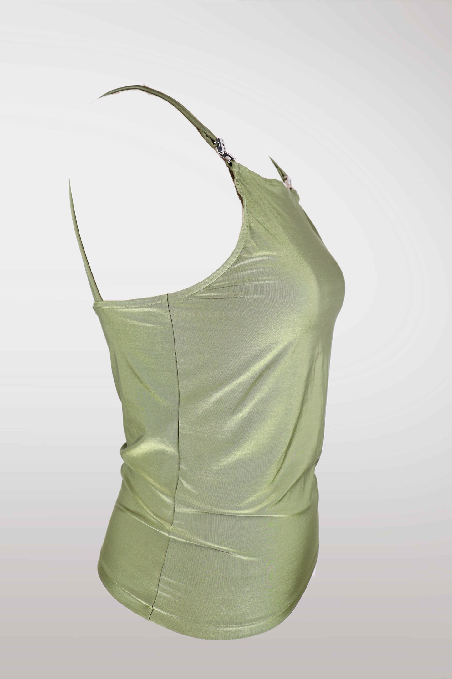 Light green halter top on a mannequin against a white background
mint condition vintage
designer archive piece
rare runway sample
one of a kind vintage
limited edition designer
authentic vintage designer
rare vintage designer find
collectible vintage fashion
high-end vintage clothing
luxury vintage apparel
designer vintage statement piece
genuine vintage couture
archival designer clothing
runway vintage fashion
vintage designer investment piece