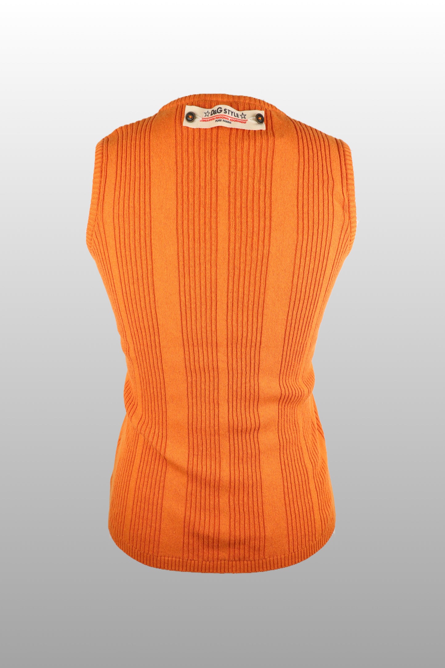 Dolce & Gabbana Orange Knit Graphic Vest