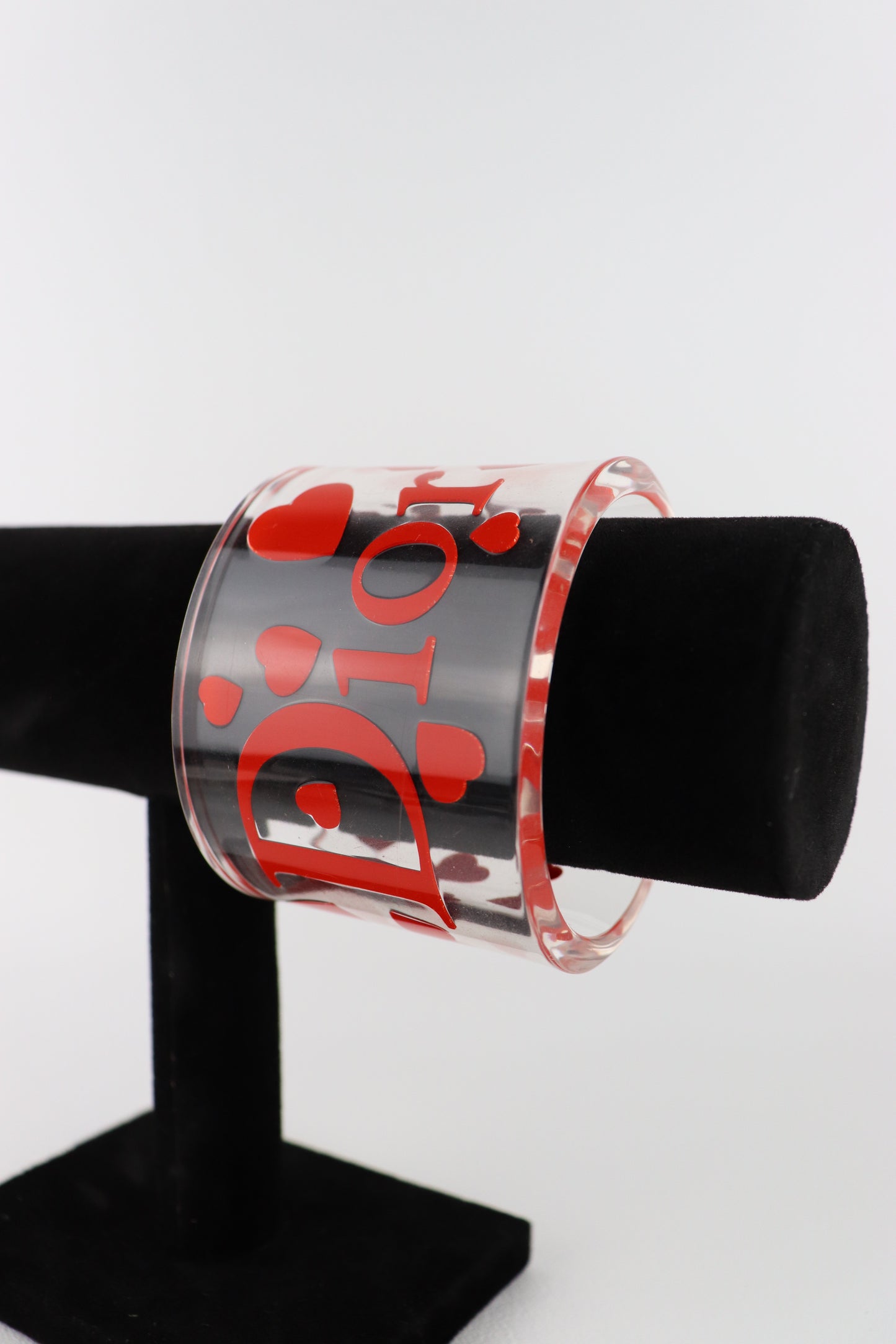 Christian Dior Heart Resin Bangle Cuff