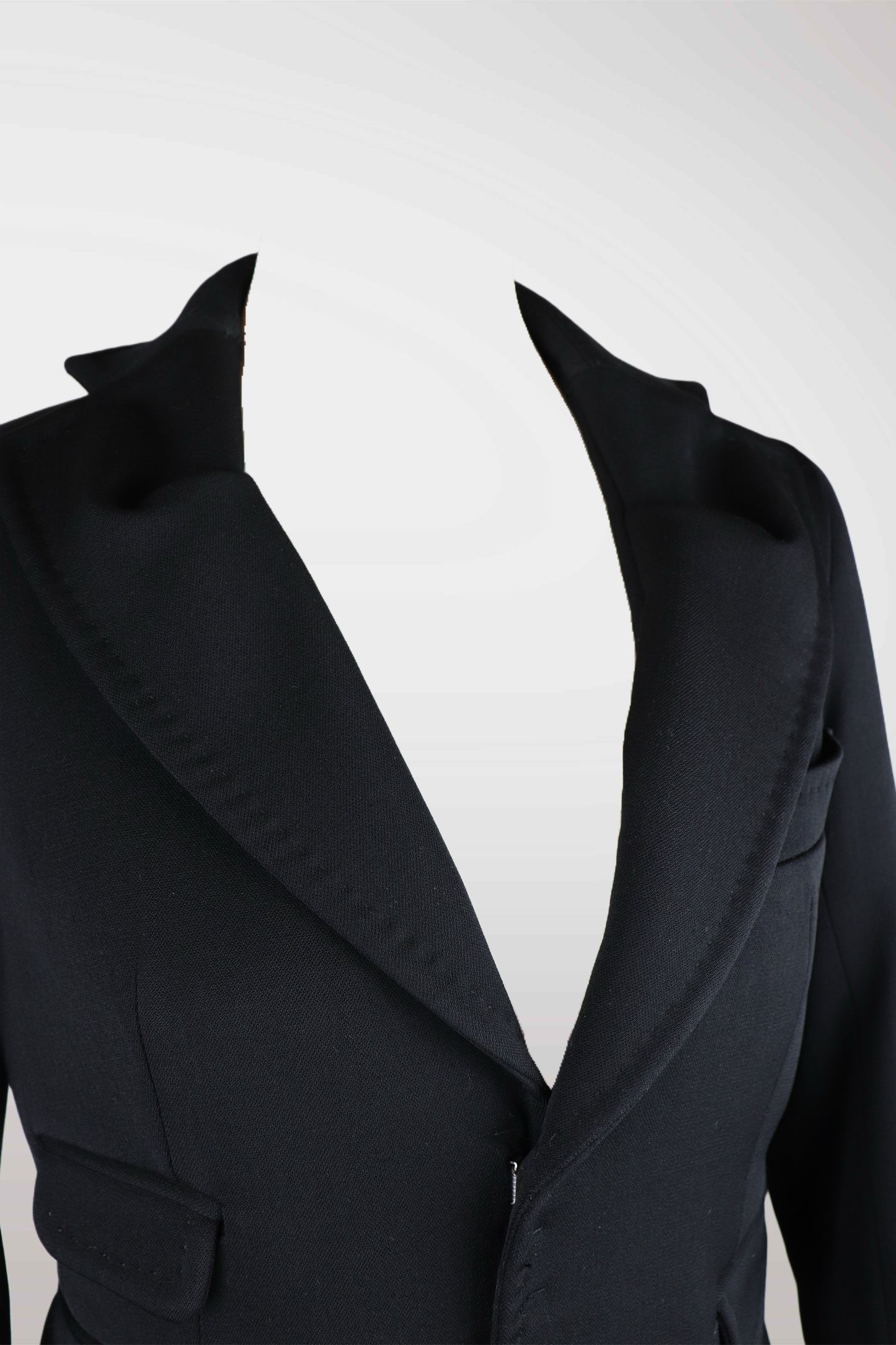Black coat on a mannequin against a white background
mint condition vintage
designer archive piece
rare runway sample
one of a kind vintage
limited edition designer
authentic vintage designer
rare vintage designer find
collectible vintage fashion
high-end vintage clothing
luxury vintage apparel
designer vintage statement piece
genuine vintage couture
archival designer clothing
runway vintage fashion
vintage designer investment piece