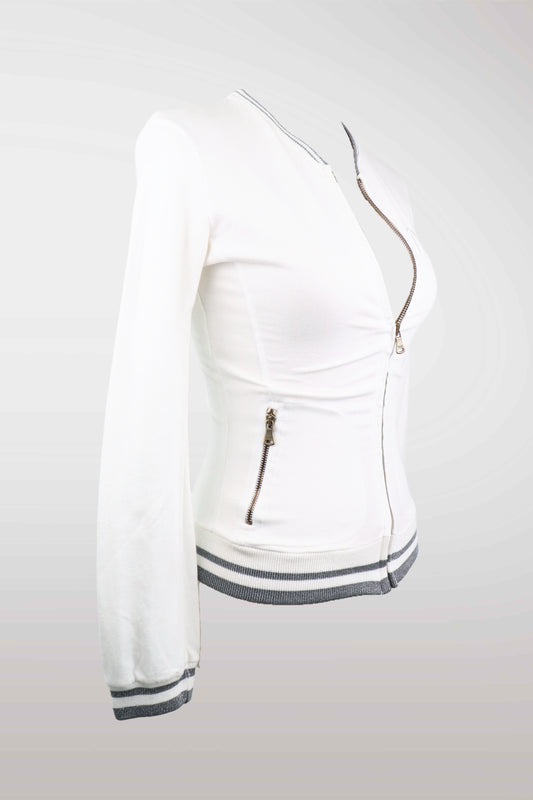 D&G White Zip-Up Track Jacket