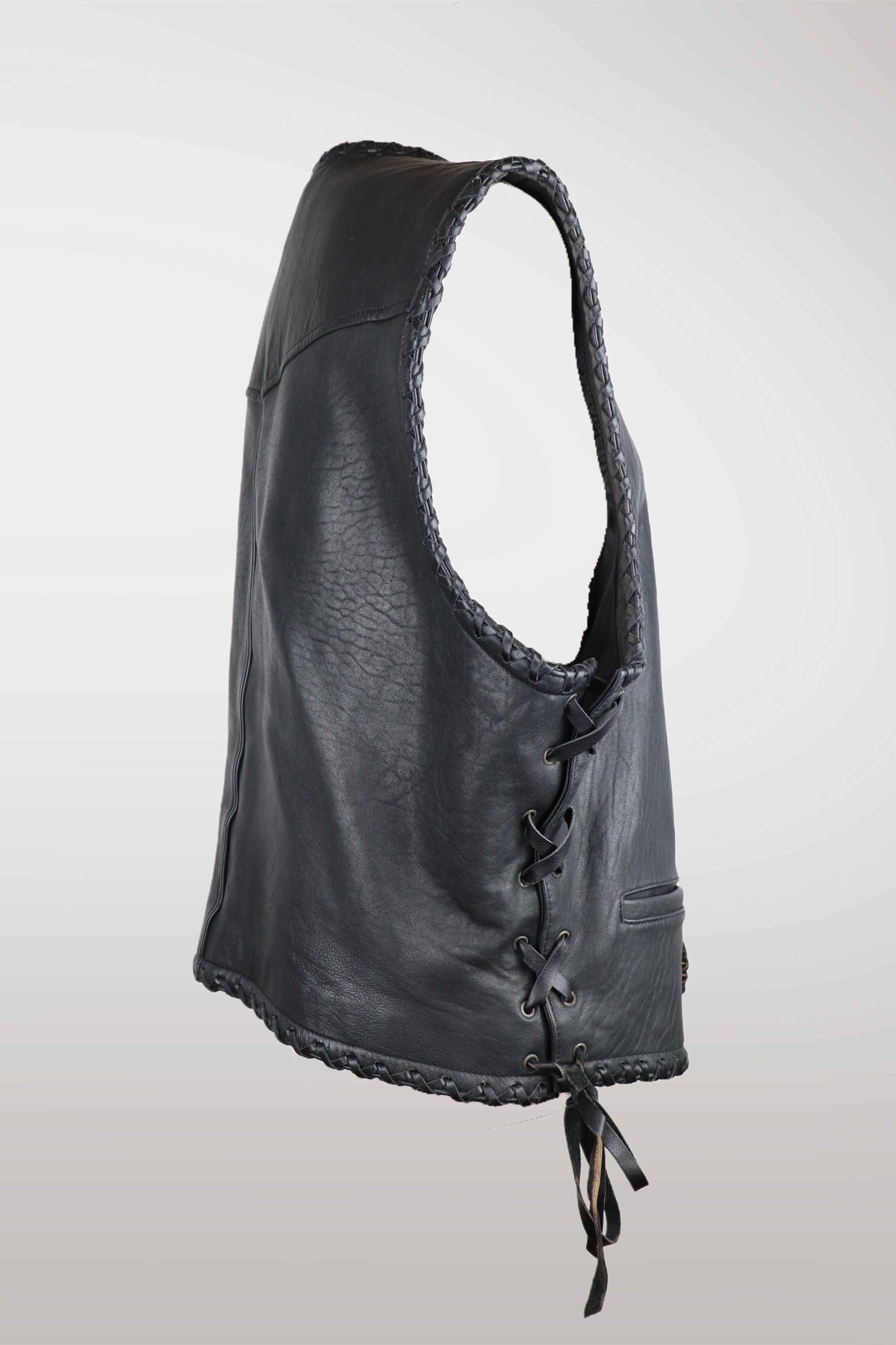 Black leather vest with lace-up front on a light gray background
mint condition vintage
designer archive piece
rare runway sample
one of a kind vintage
limited edition designer
authentic vintage designer
rare vintage designer find
collectible vintage fashion
high-end vintage clothing
luxury vintage apparel
designer vintage statement piece
genuine vintage couture
archival designer clothing
runway vintage fashion
vintage designer investment piece