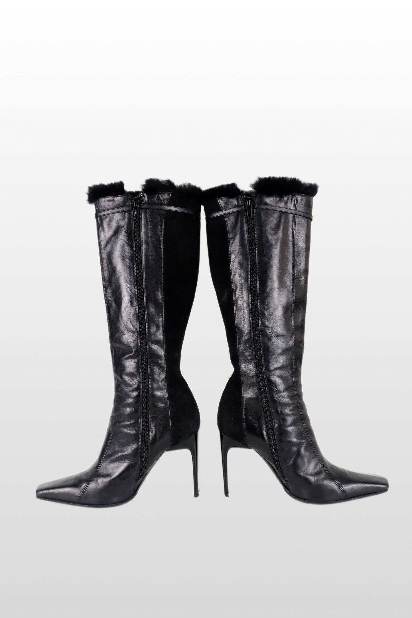 Vintage Casadei Leather Fur Boots | US 6.5