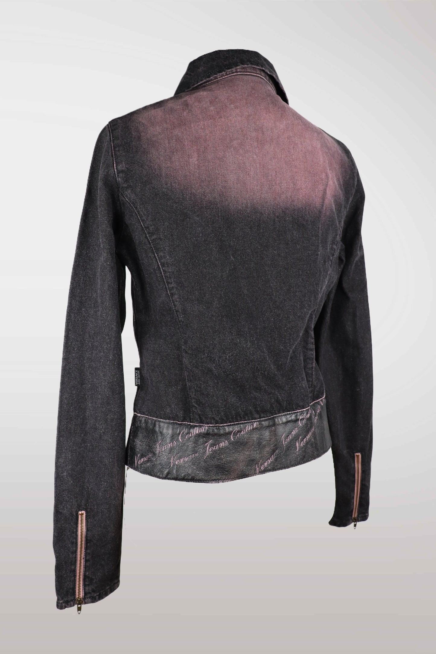 90s Versace Jeans Couture Pink Stone Wash Denim Jacket