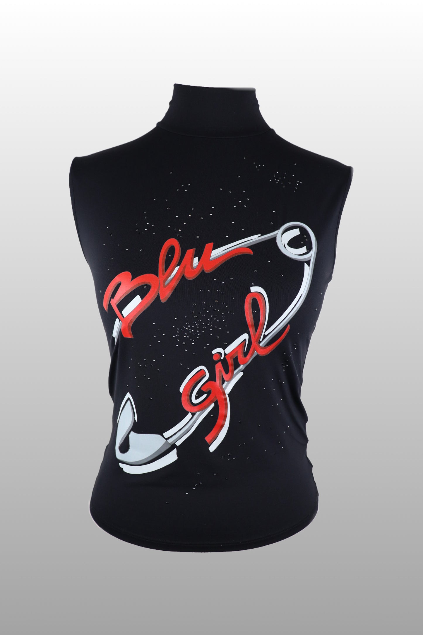Blumarine 'BluGirl' Rhinestone Graphic Sleeveless Top