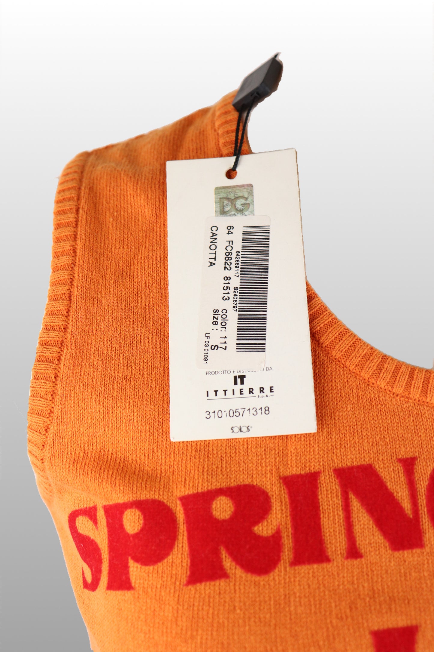 Dolce & Gabbana Orange Knit Graphic Vest