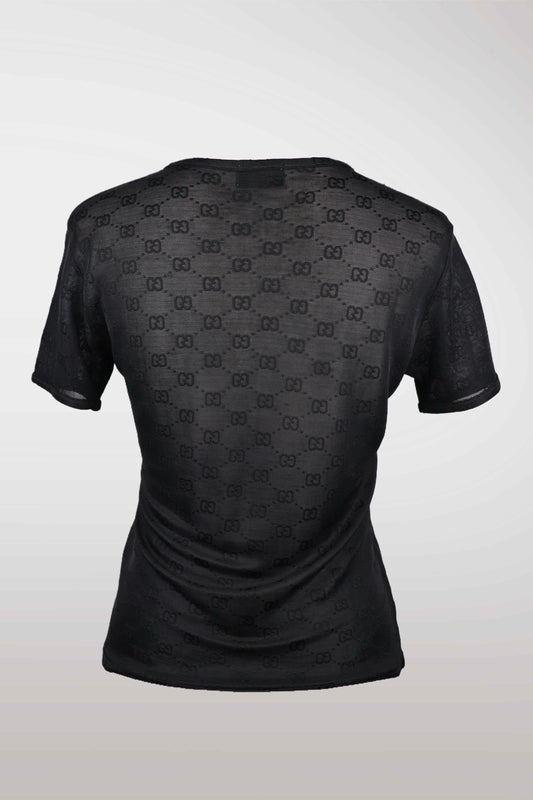 Gucci by Tom Ford 'GG' Sheer Keyhole Top (photos)