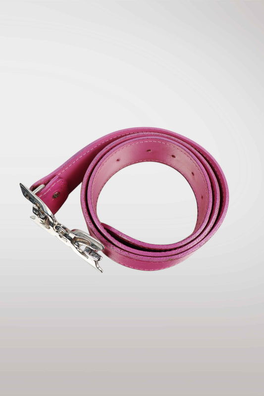 D&G Buckle Fuchsia Leather Belt