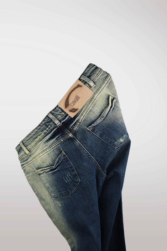 Just Cavalli Embellished Acid Washed Jeans