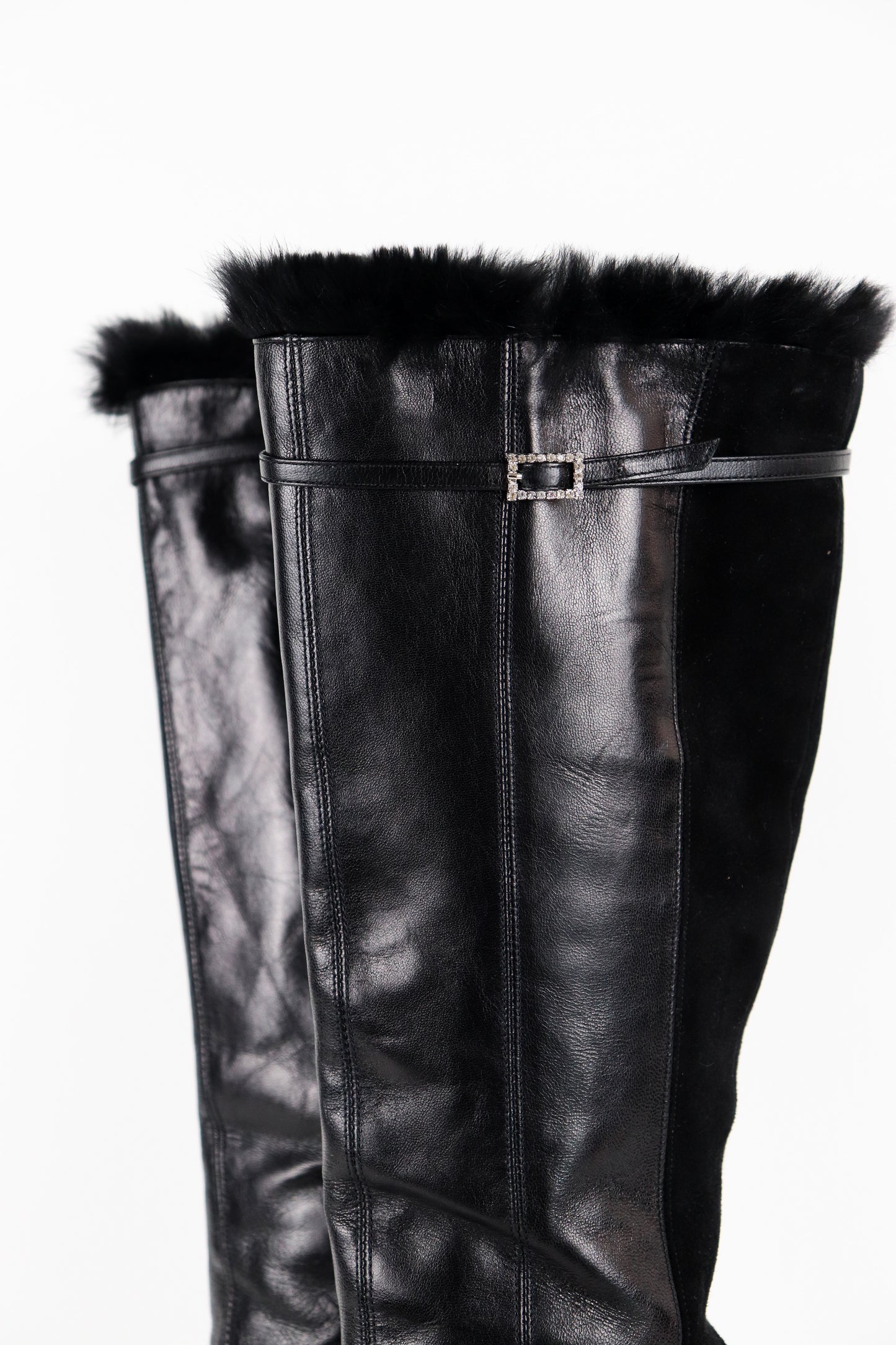 Vintage Casadei Leather Fur Boots | US 6.5