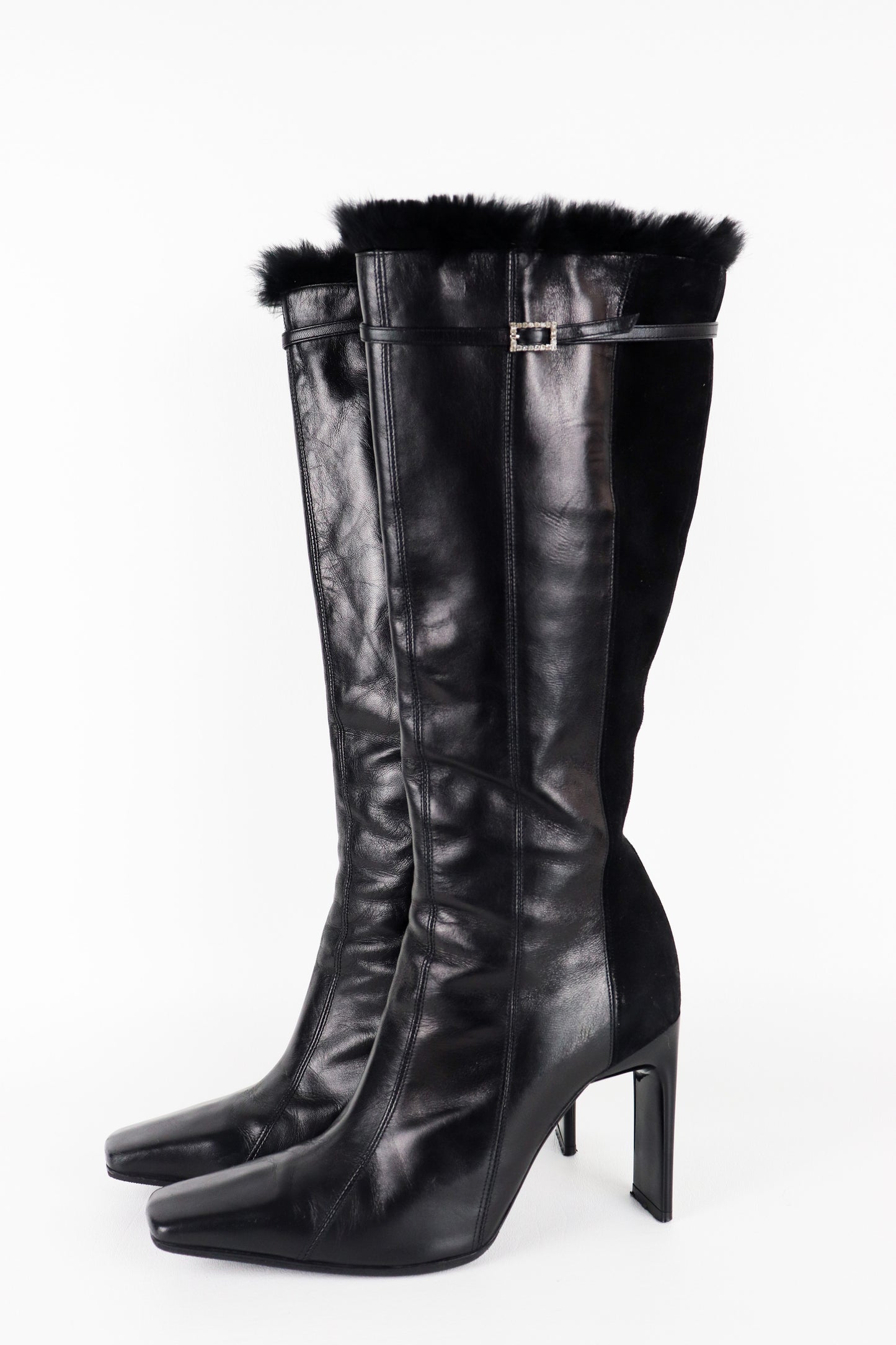 Vintage Casadei Leather Fur Boots | US 6.5