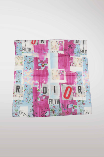 Christian Dior SS03 Filth Print Silk Scarf