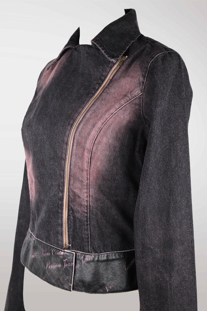 90s Versace Jeans Couture Pink Stone Wash Denim Jacket
