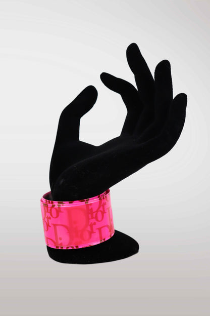 Christian Dior Monogram Slap Bracelet/Cuff PINK