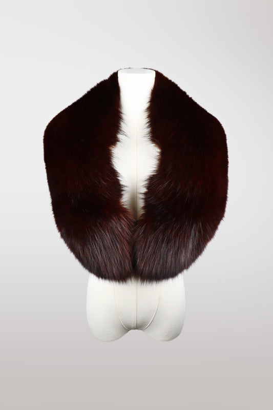 Genuine Brown XL Fox Fur Shawl