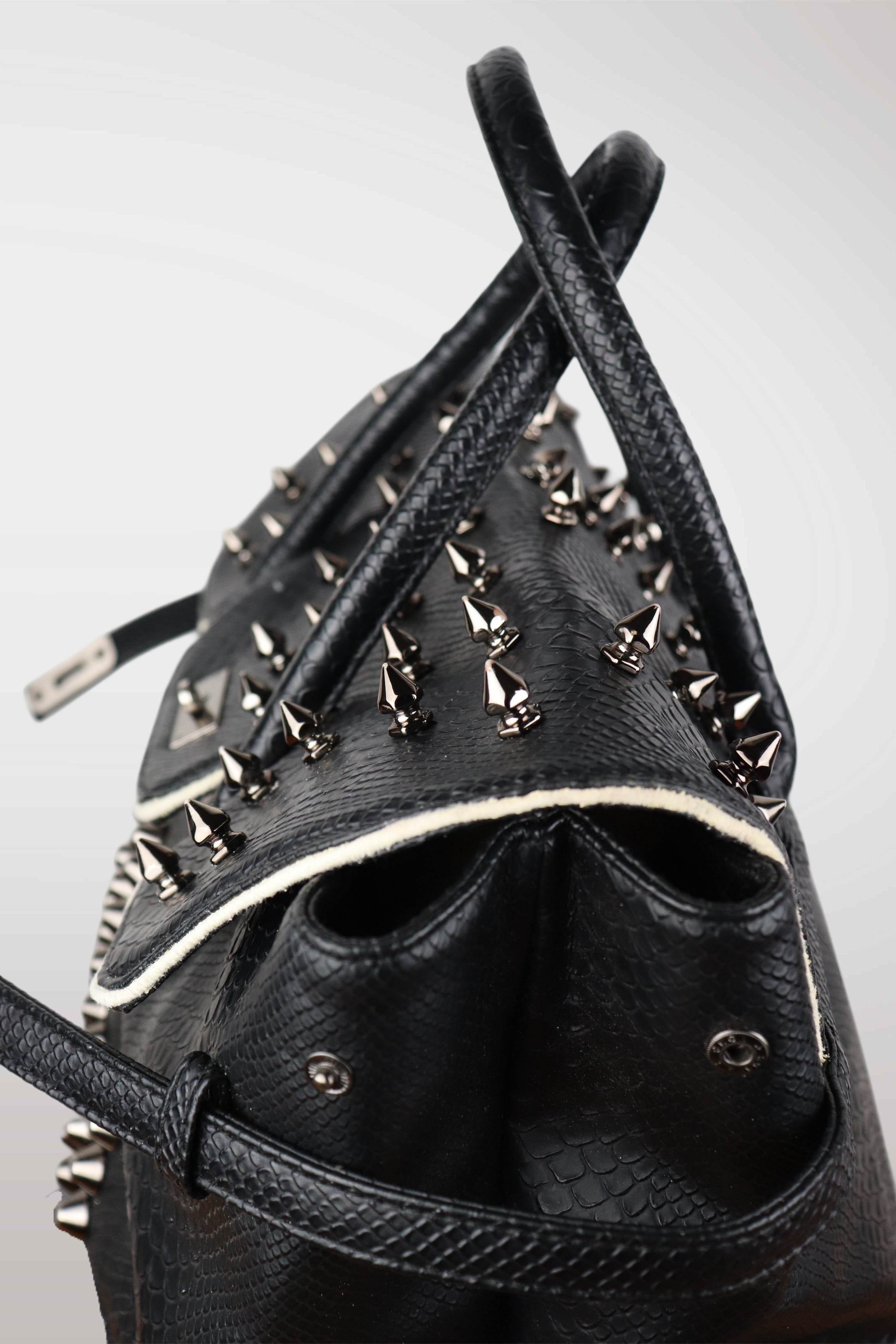 2000's Studded Cross Black 'Firkin' Bag | Vintage Designer Archive
