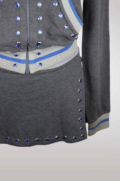 Gray cardigan with blue accents and decorative buttons on a light gray background

mint condition vintage
designer archive piece
rare runway sample
one of a kind vintage
limited edition designer
authentic vintage designer
rare vintage designer find
collectible vintage fashion
high-end vintage clothing
luxury vintage apparel
designer vintage statement piece
genuine vintage couture
archival designer clothing
runway vintage fashion
vintage designer investment piece