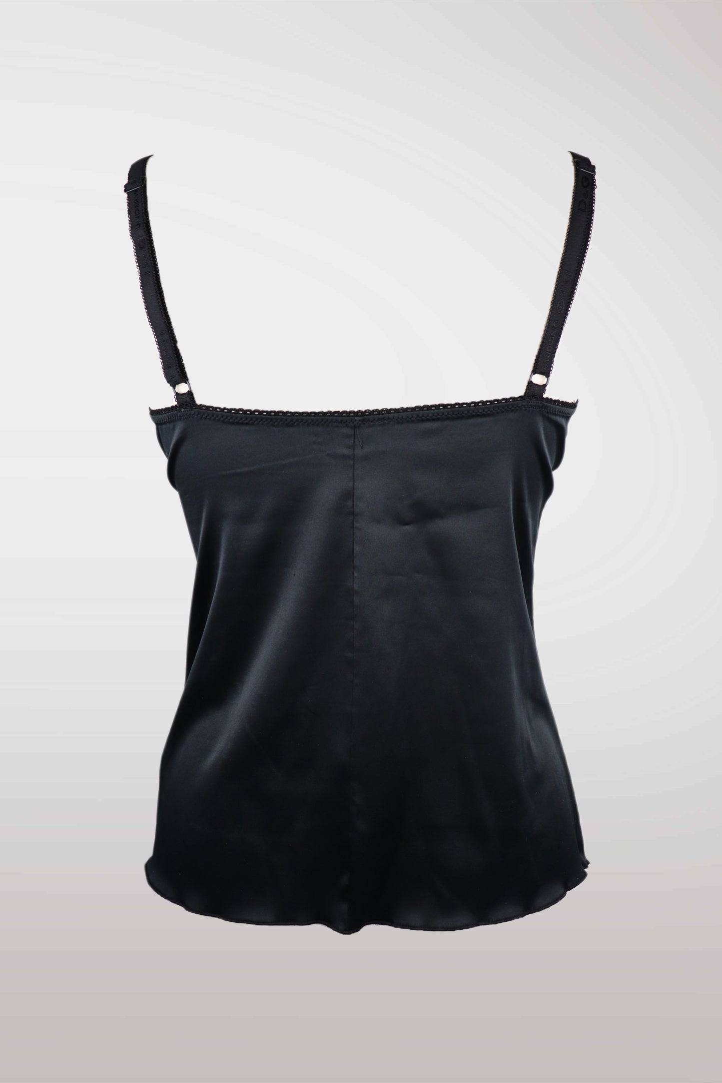 "I <3 D&G" Black Satin Camisole