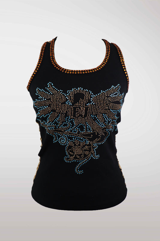 D&G Rhinestone Leopard Mesh Tank