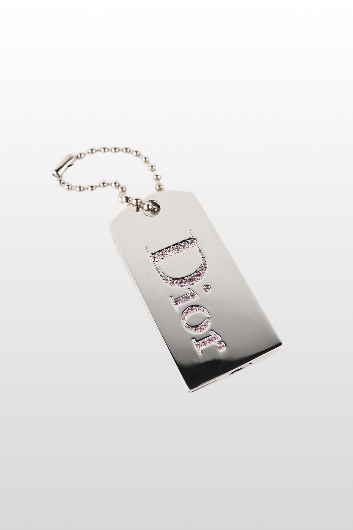 Dior Sparkling Silver Dog Tag Charm