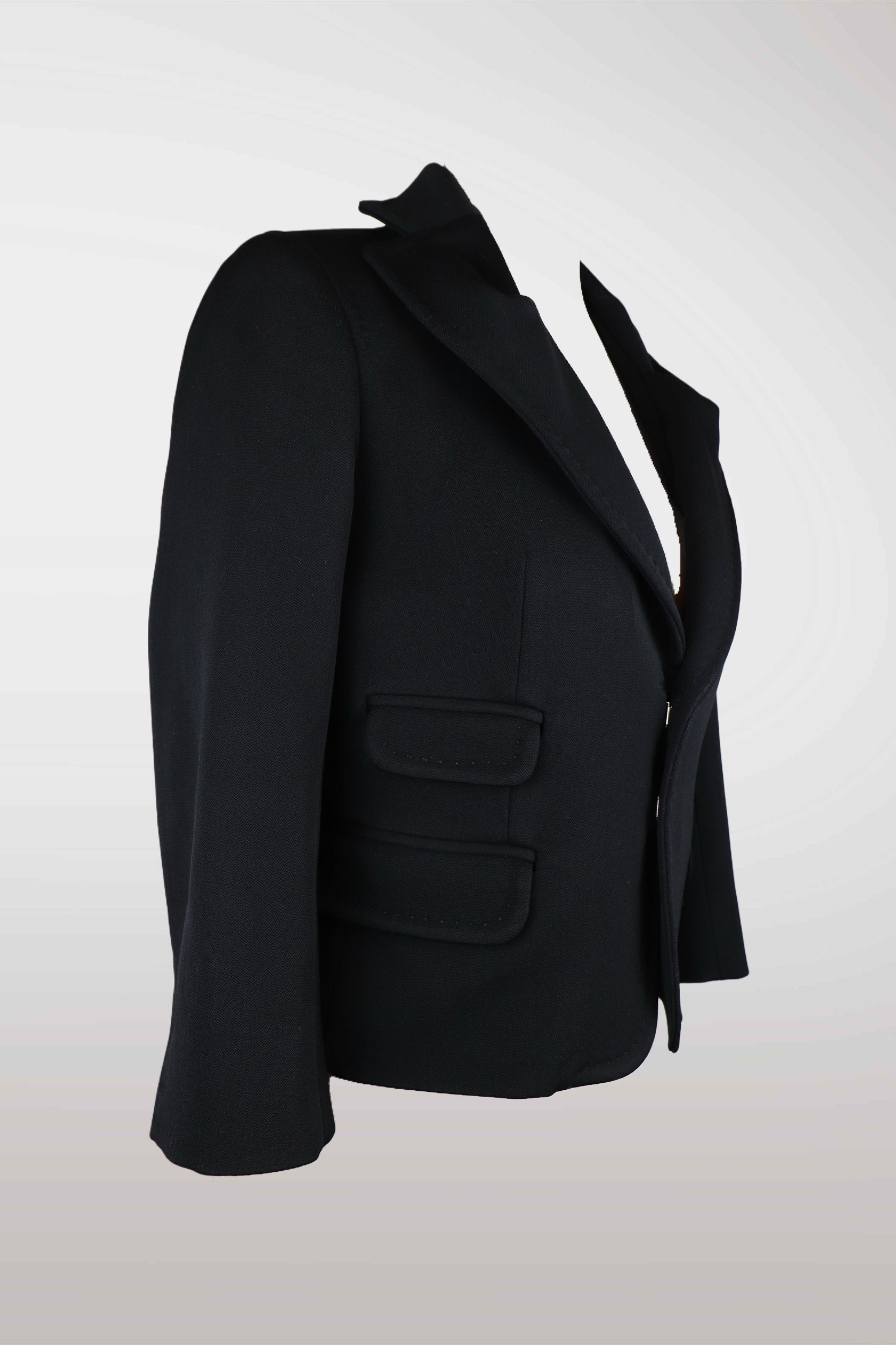 Black blazer on a mannequin against a white background
mint condition vintage
designer archive piece
rare runway sample
one of a kind vintage
limited edition designer
authentic vintage designer
rare vintage designer find
collectible vintage fashion
high-end vintage clothing
luxury vintage apparel
designer vintage statement piece
genuine vintage couture
archival designer clothing
runway vintage fashion
vintage designer investment piece