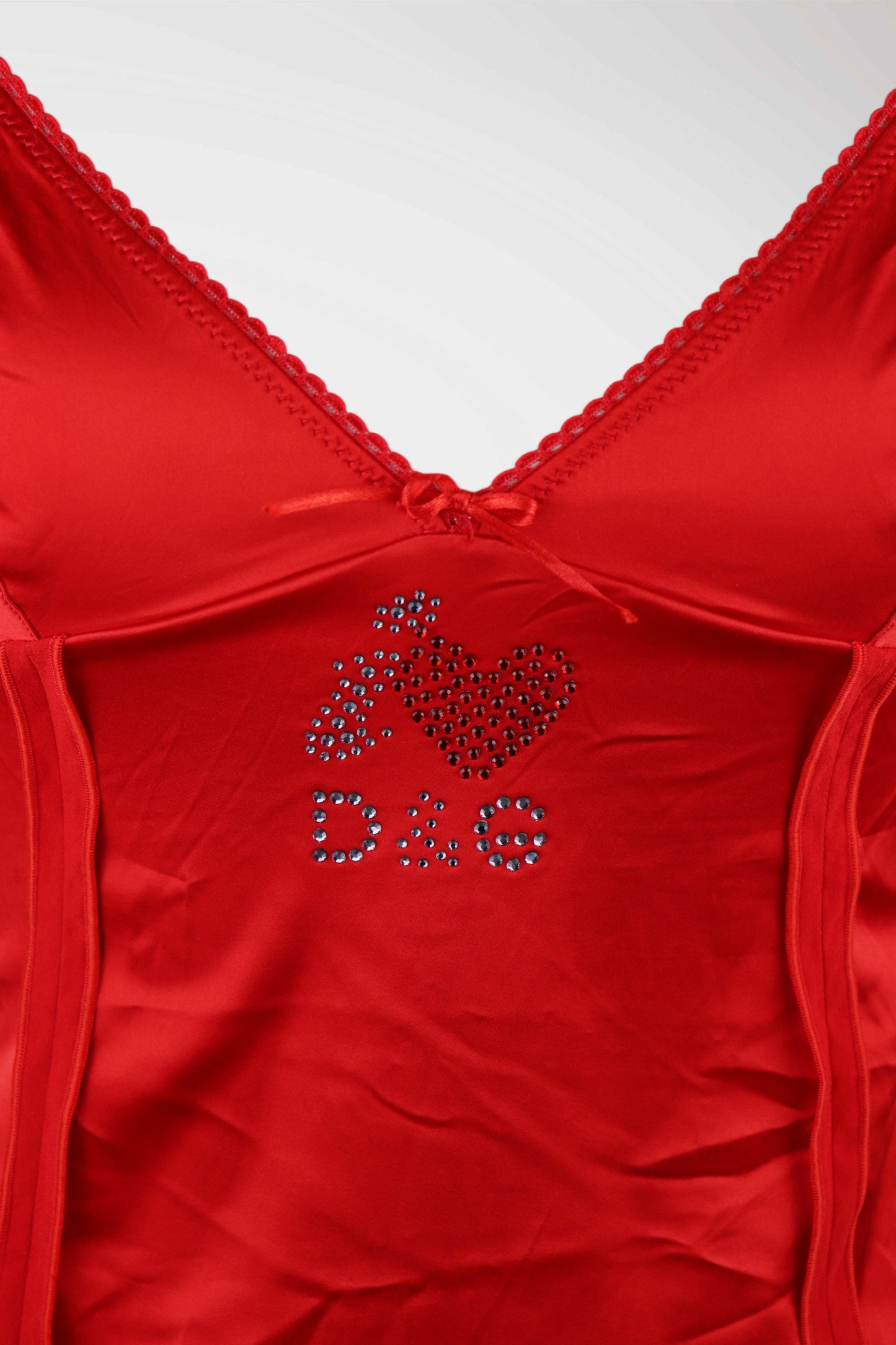 "I <3 D&G" Red Satin Camisole