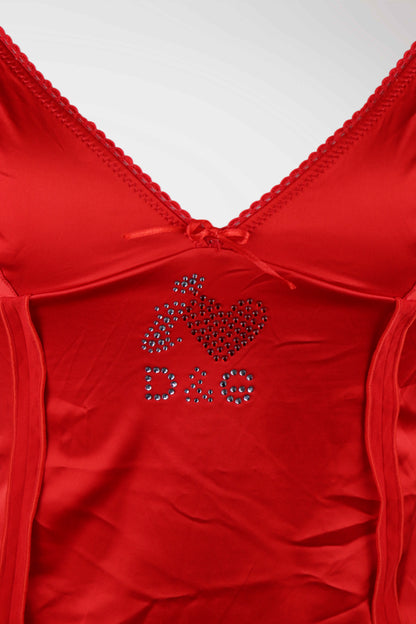 "I <3 D&G" Red Satin Camisole