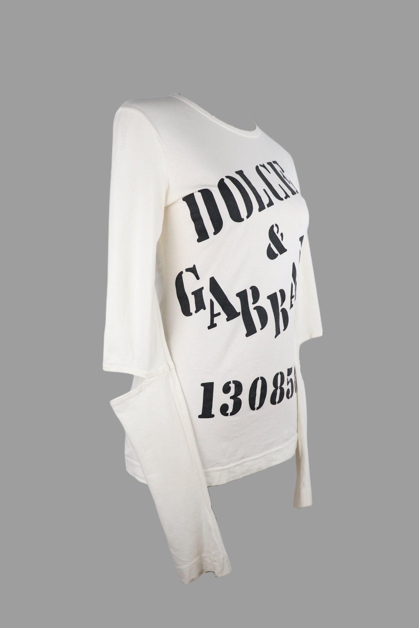 Early 2000s Dolce & Gabbana Graphic Print Long Sleeve Cutout Shirt