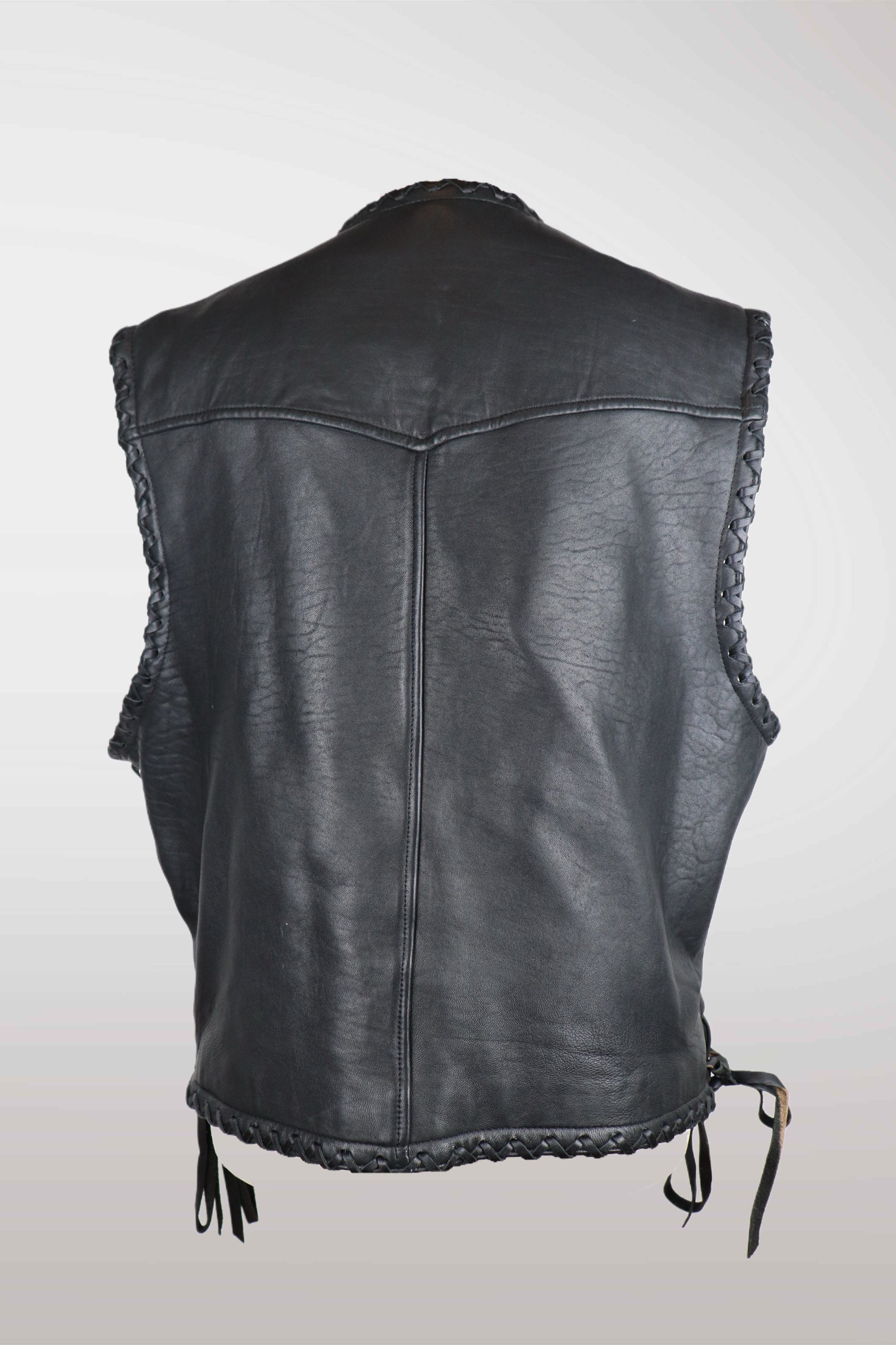 Black leather vest with lace-up details on a white background
mint condition vintage
designer archive piece
rare runway sample
one of a kind vintage
limited edition designer
authentic vintage designer
rare vintage designer find
collectible vintage fashion
high-end vintage clothing
luxury vintage apparel
designer vintage statement piece
genuine vintage couture
archival designer clothing
runway vintage fashion
vintage designer investment piece