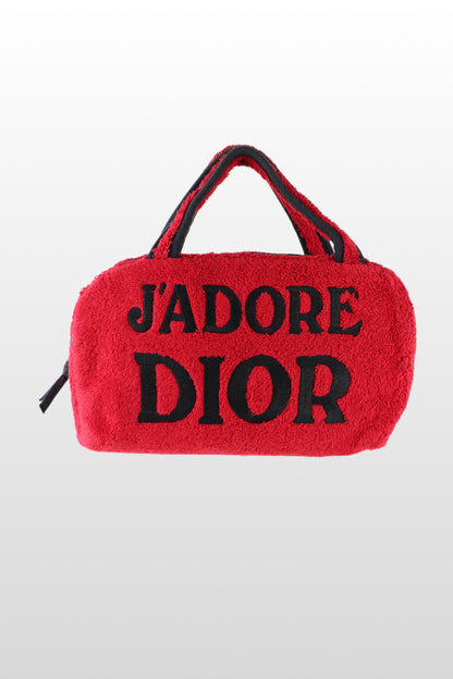 RARE Dior x Galliano Red Terry Boston Bag