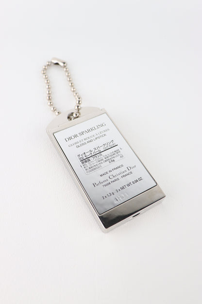 Dior Sparkling Silver Dog Tag Charm