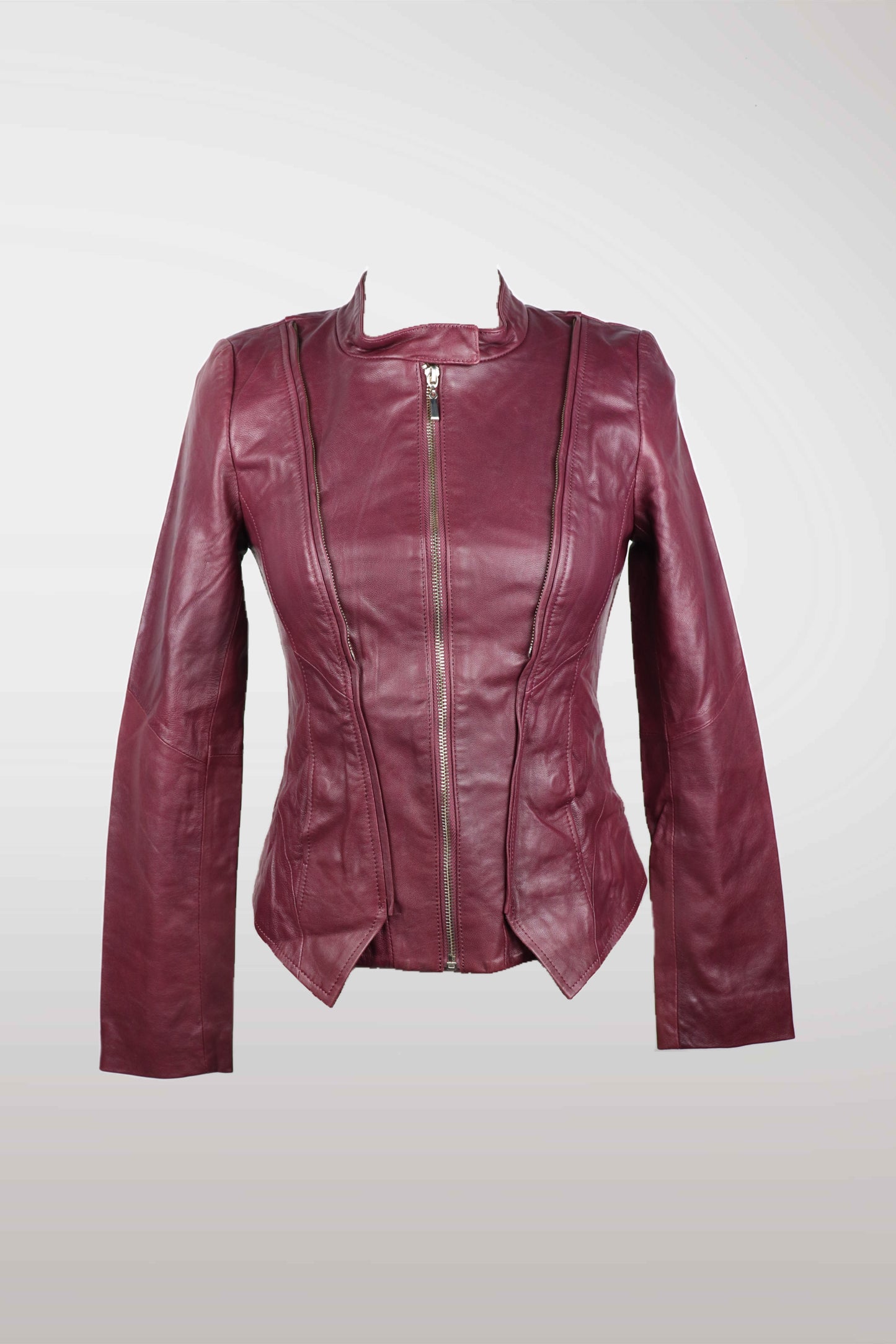 Burgundy Sheepskin & Rabbit Fur Jacket