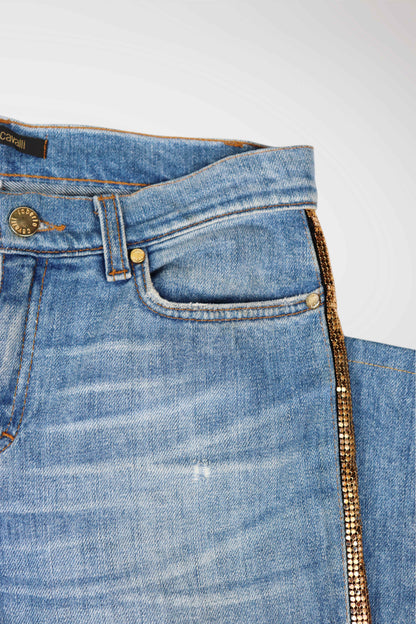 Robert Cavalli Gold Embellished Jeans