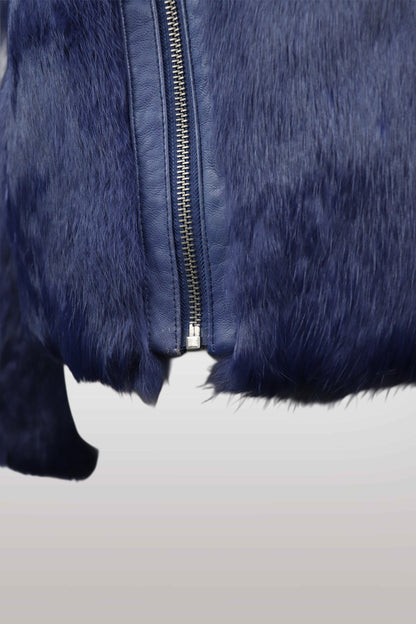 Violet Genuine Rabbit Fur Jacket