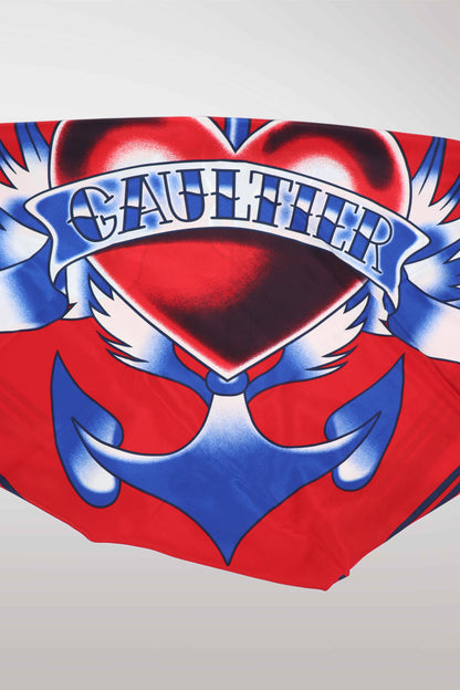 Jean-Paul Gaultier 2015 Heart & Anchor Tattoo Scarf