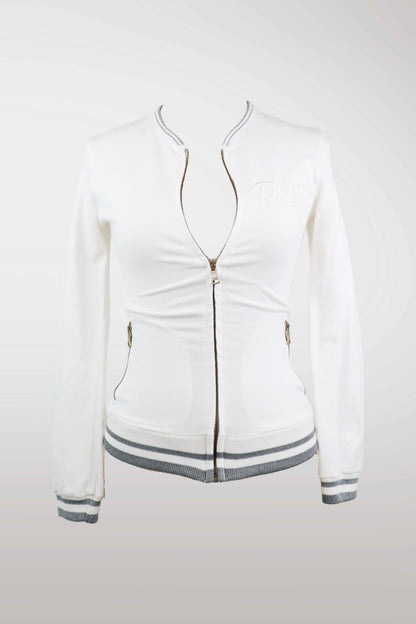 D&G White Zip-Up Track Jacket