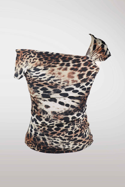 Caché Leopard Off-Shoulder Top