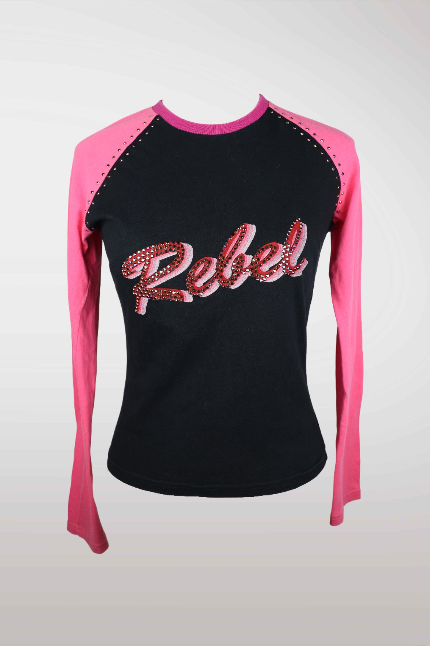 D&G Black & Pink Rhinestone 'Rebel' Tee