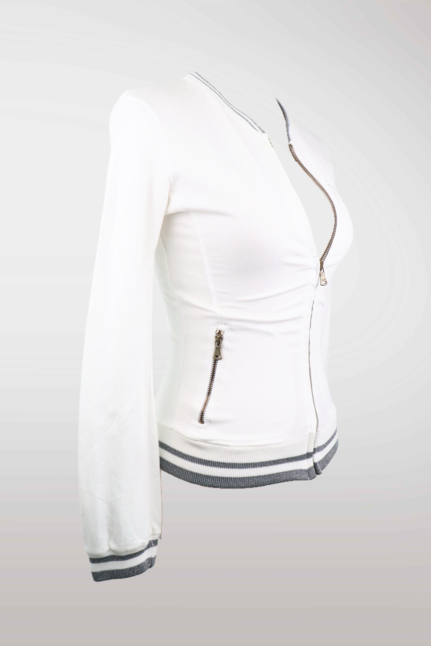 D&G White Zip-Up Track Jacket