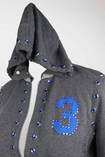 RARE D&G Blue Jeweled Zip-up Hooded Jacket