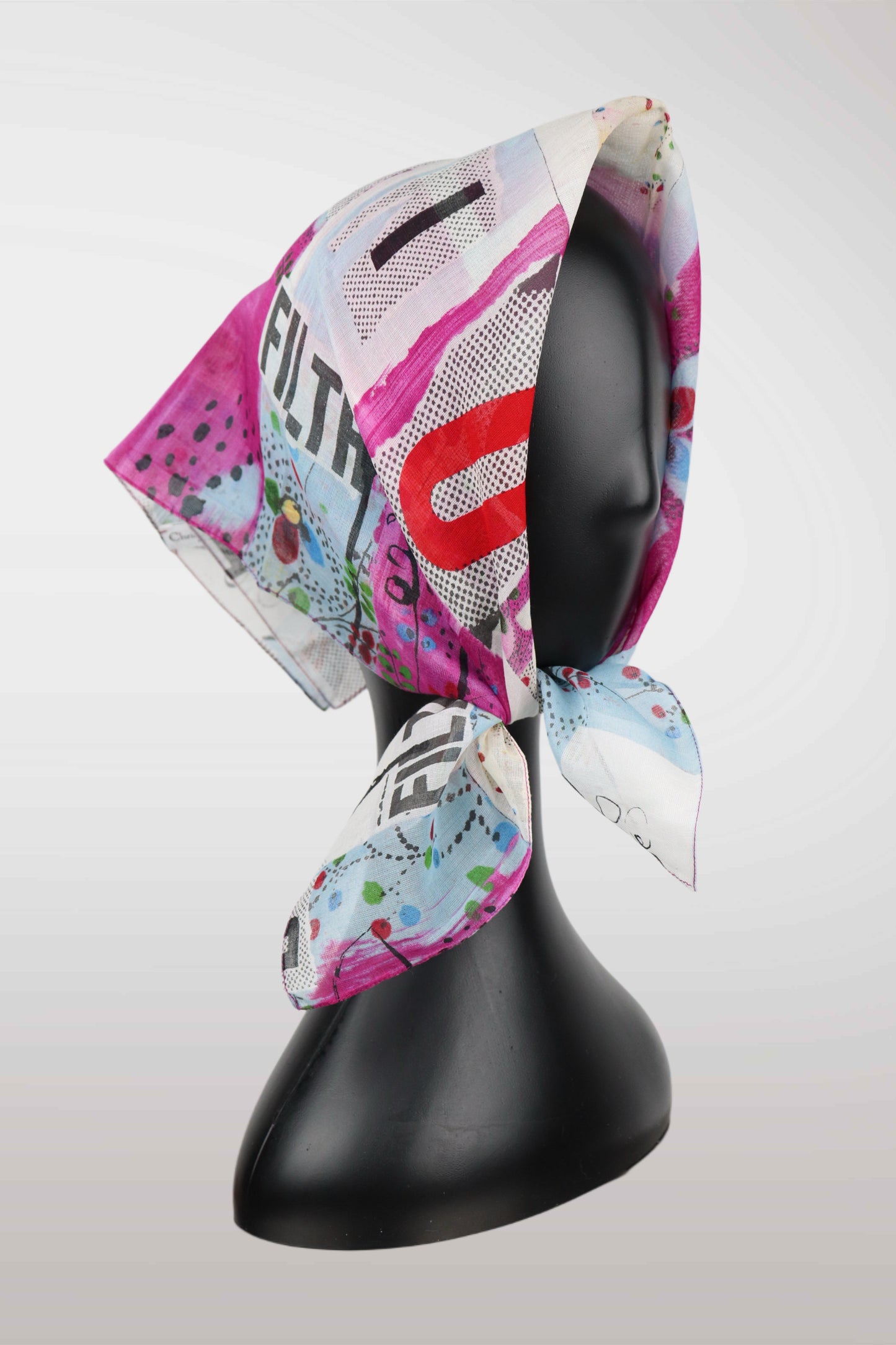 Christian Dior SS03 Filth Print Silk Scarf