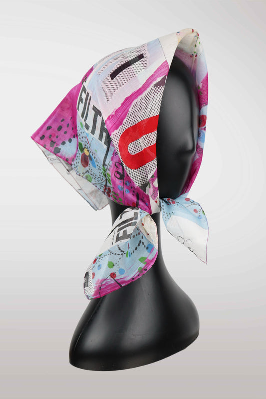 Christian Dior SS03 Filth Print Silk Scarf