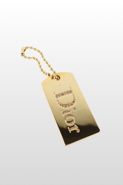 Dior Sparkling Gold Dog Tag Charm