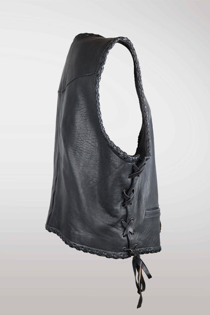 Black leather vest with lace-up front on a light gray background
mint condition vintage
designer archive piece
rare runway sample
one of a kind vintage
limited edition designer
authentic vintage designer
rare vintage designer find
collectible vintage fashion
high-end vintage clothing
luxury vintage apparel
designer vintage statement piece
genuine vintage couture
archival designer clothing
runway vintage fashion
vintage designer investment piece