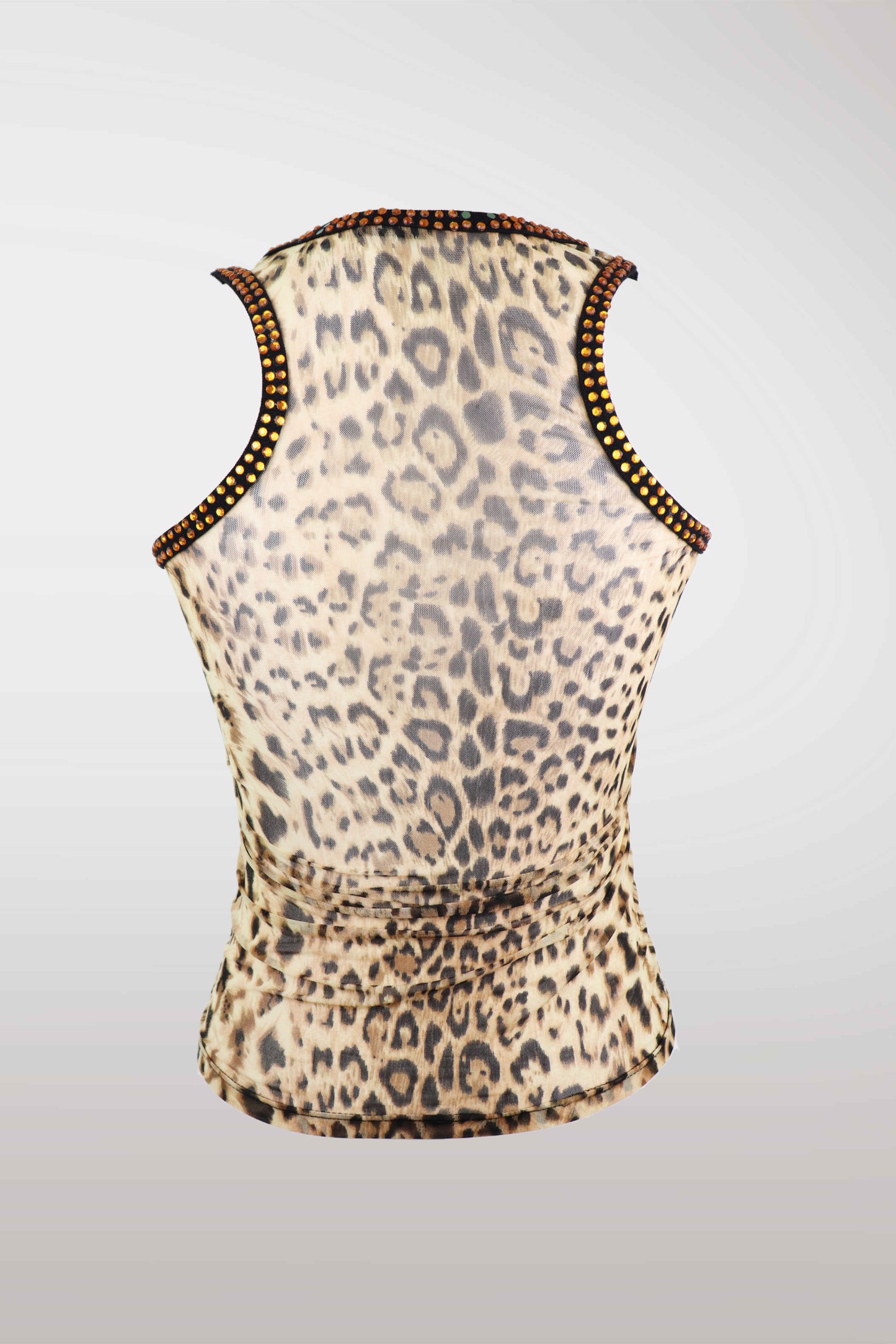 D&G Rhinestone Leopard Mesh Tank