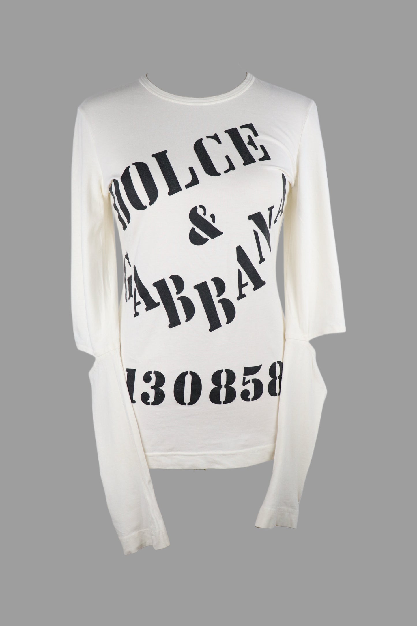 Early 2000s Dolce & Gabbana Graphic Print Long Sleeve Cutout Shirt