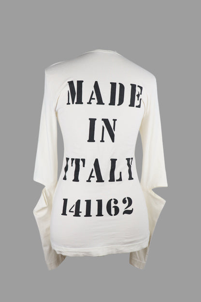 Early 2000s Dolce & Gabbana Graphic Print Long Sleeve Cutout Shirt