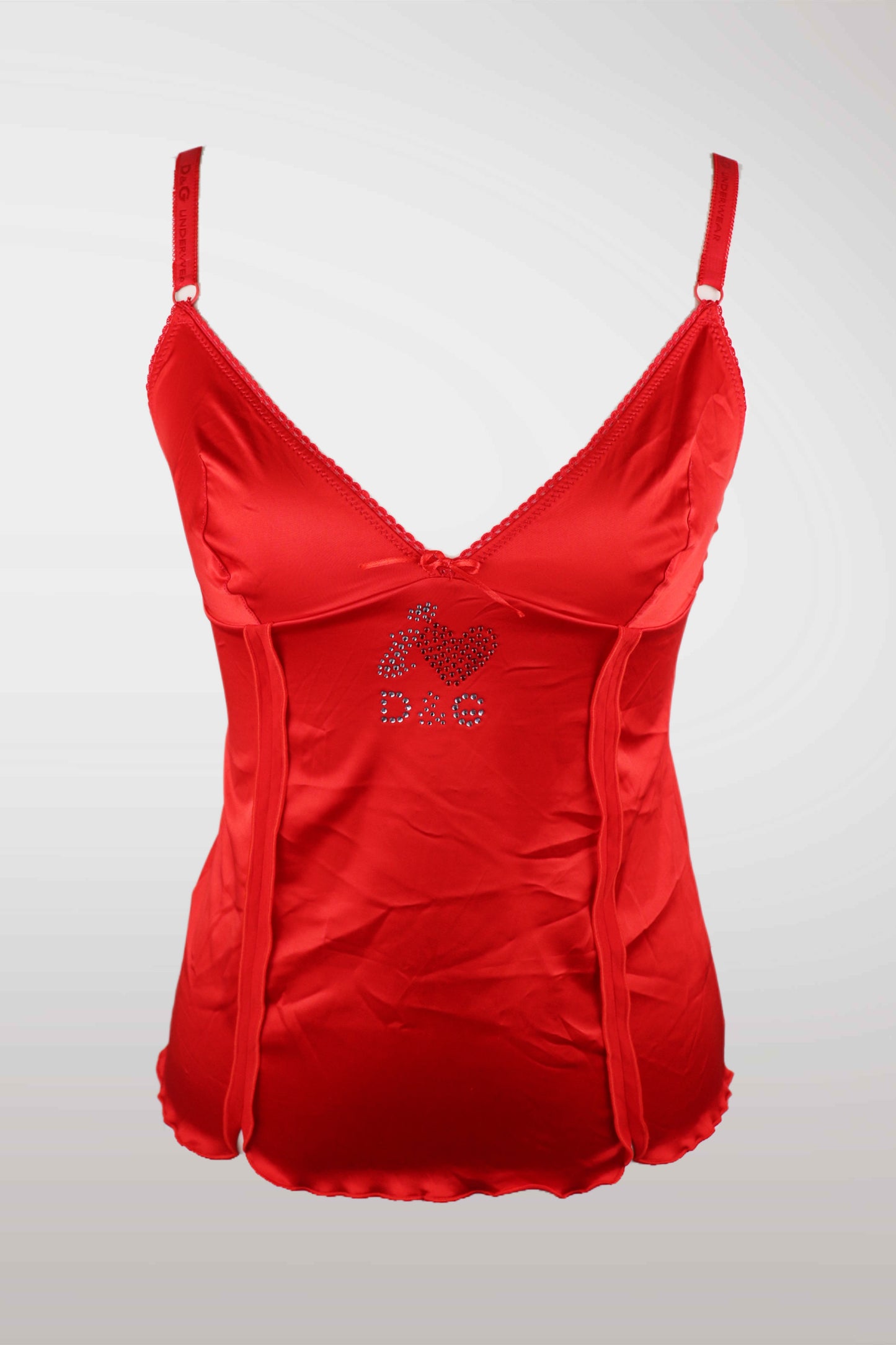 "I <3 D&G" Red Satin Camisole